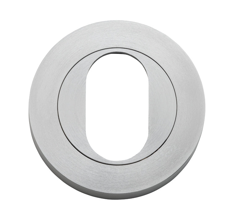 Oval Escutcheon -  Round Brushed Chrome