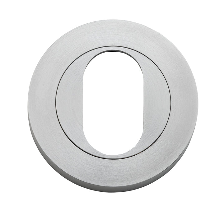 Oval Escutcheon -  Round Brushed Chrome