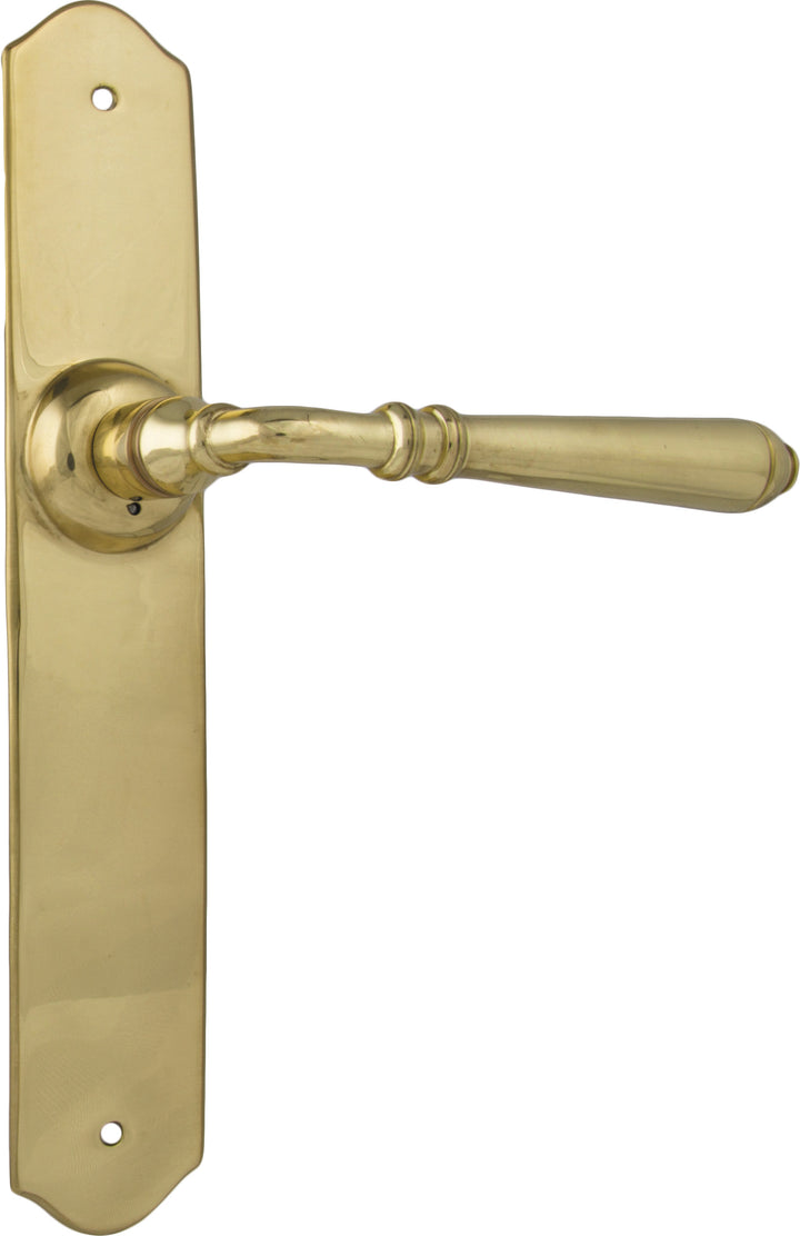 Door Lever Reims Latch Pair Unlacquered Polished Brass H240xW43xP70mm