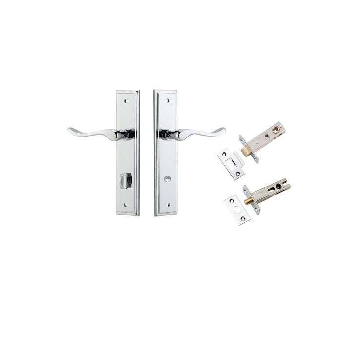 Stirling Lever - Stepped Backplate Privacy Kit with Privacy Turn Polished Chrome
