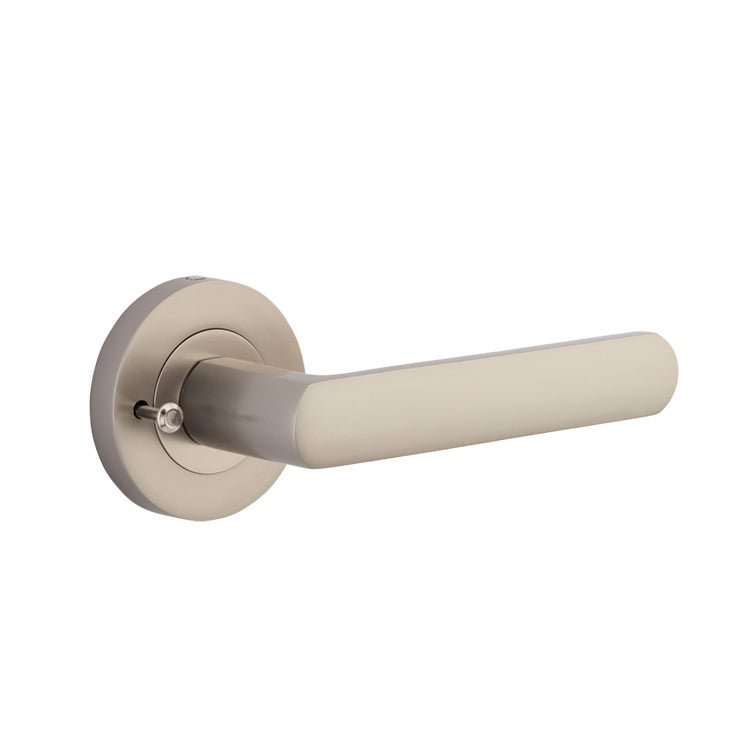 Osaka Lever - Round Rose (Inbuilt Privacy) Satin Nickel