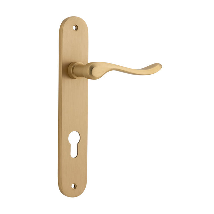 Stirling Lever - Oval Backplate Brushed Brass