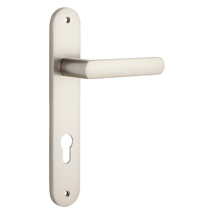 Osaka Lever - Oval Backplate Satin Nickel