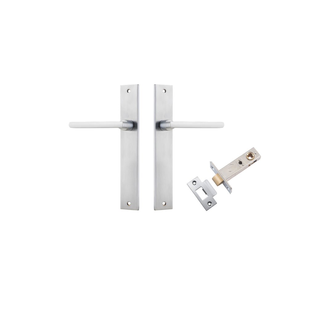 Baltimore Lever - Rectangular Backplate Passage Kit Brushed Chrome