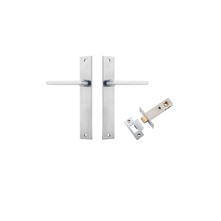 Baltimore Lever - Rectangular Backplate Passage Kit Brushed Chrome