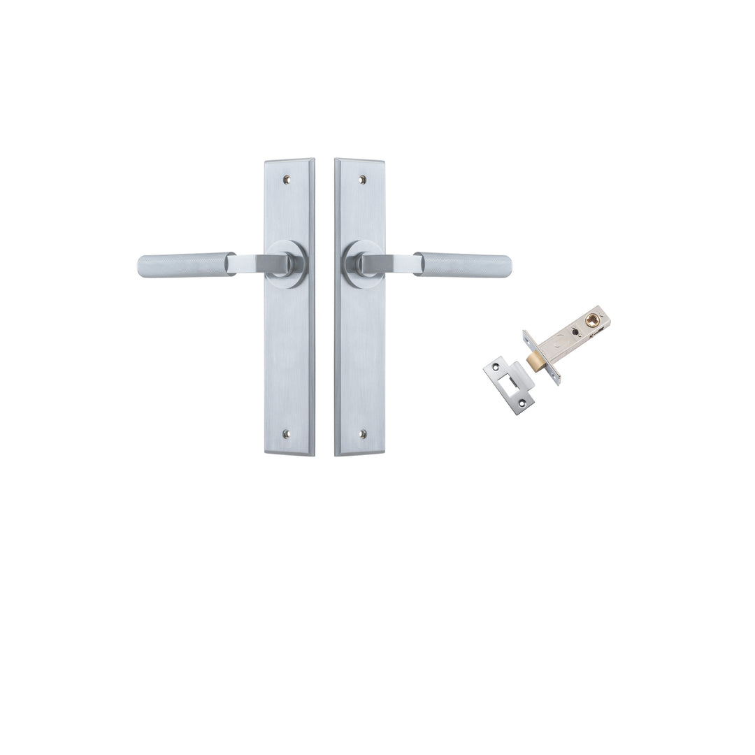 Brunswick Lever - Chamfered Backplate Passage Kit Brushed Chrome