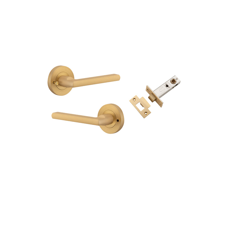 Baltimore Lever - Round Rose (Inbuilt Privacy) Brushed Brass