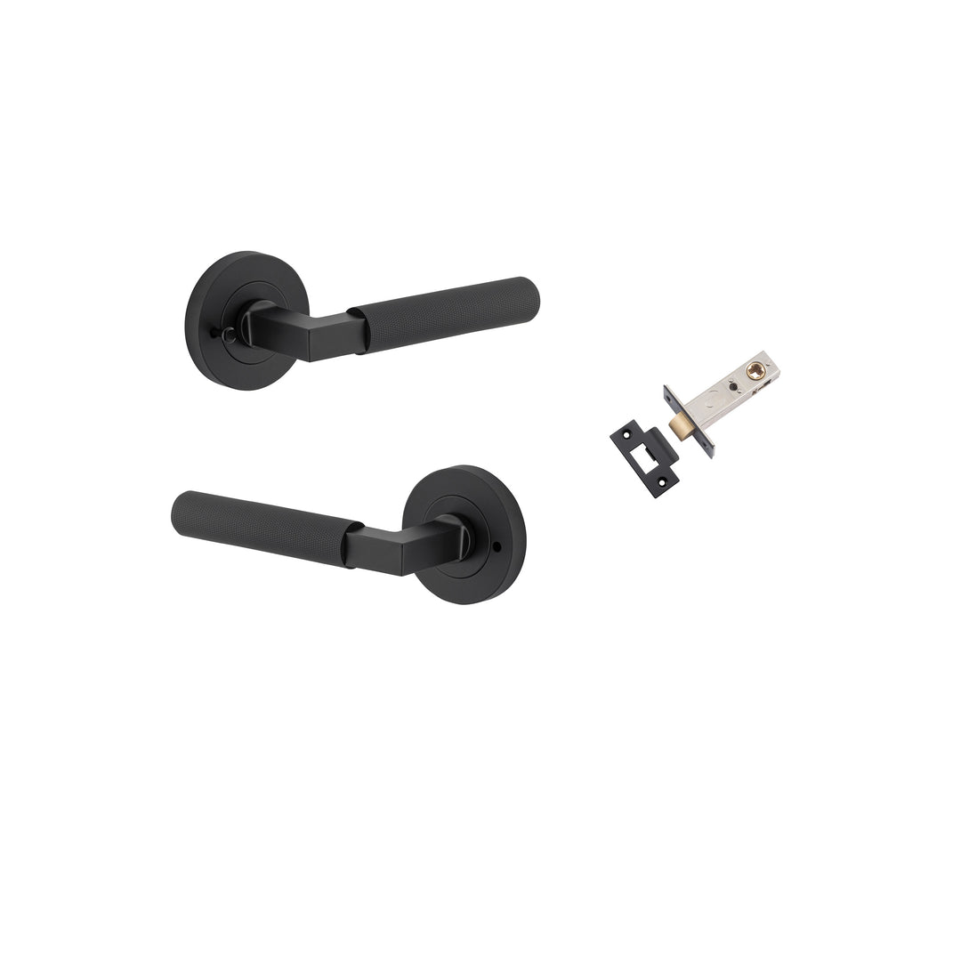 Brunswick Lever - Round Rose Privacy Kit (Inbuilt Privacy) Matt Black