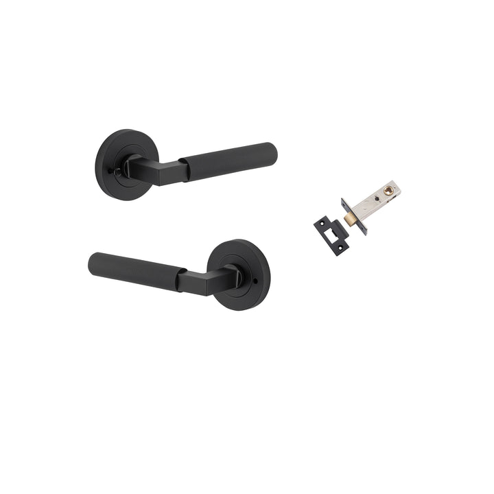 Brunswick Lever - Round Rose Privacy Kit (Inbuilt Privacy) Matt Black