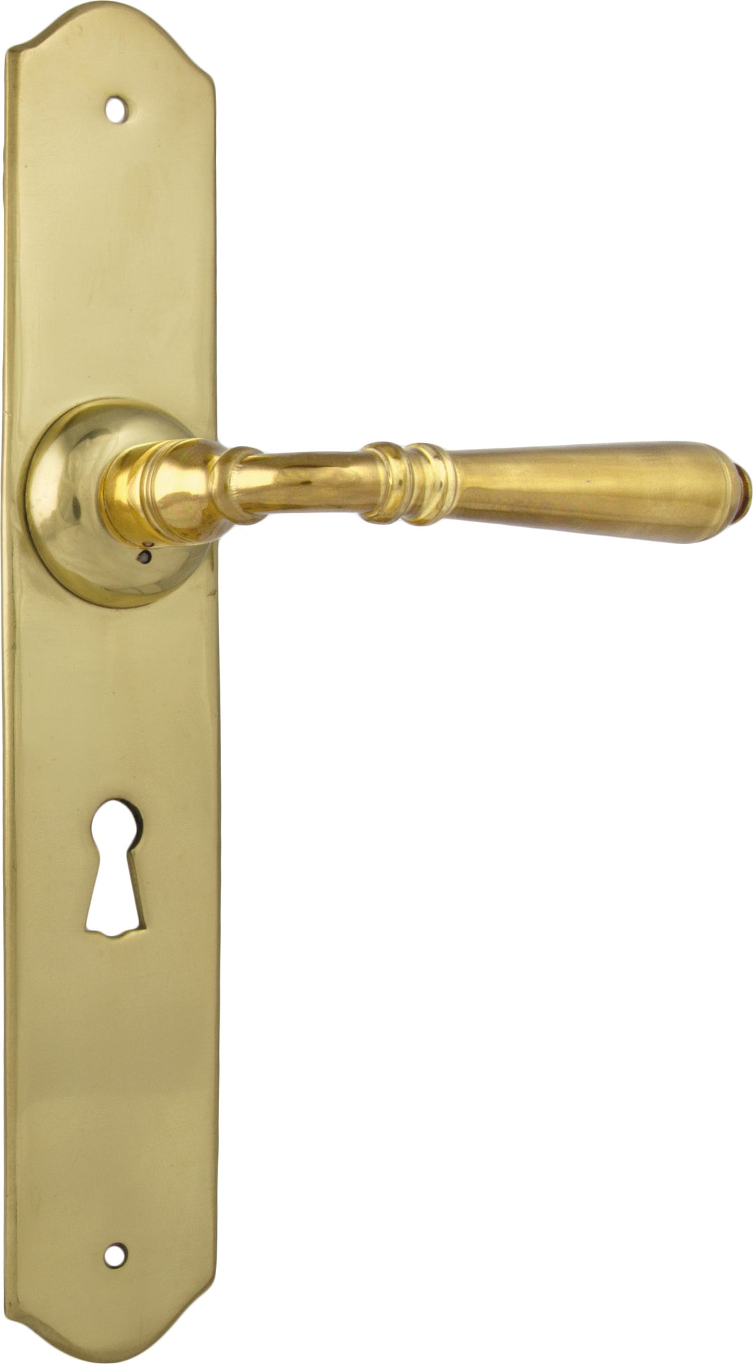 Door Lever Reims Lock Pair Unlacquered Polished Brass H240xW43xP70mm