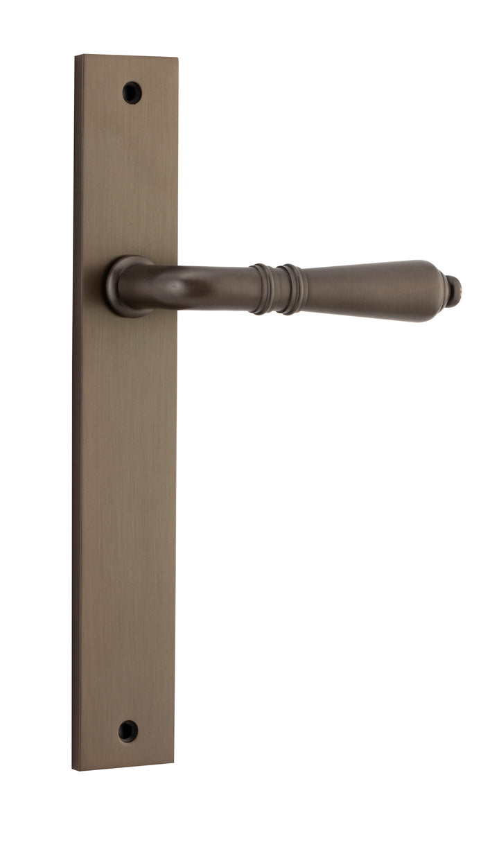 Sarlat Lever - Rectangular Backplate Signature Brass