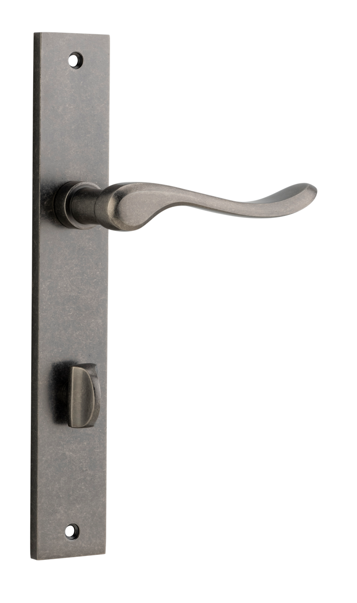 Stirling Lever - Rectangular Backplate Distressed Nickel