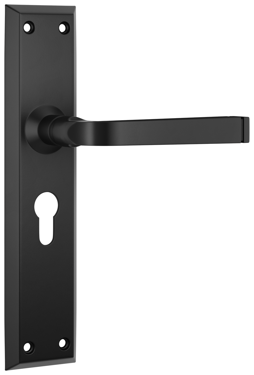 Door Lever Menton Euro Pair Matt Black H225xW50xP75mm