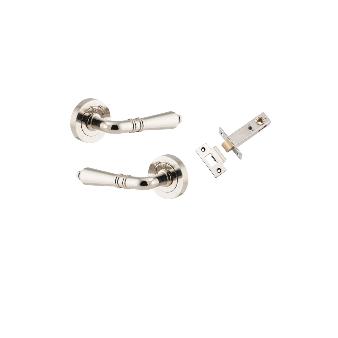 Sarlat Lever - Round Rose Passage Kit Polished Nickel