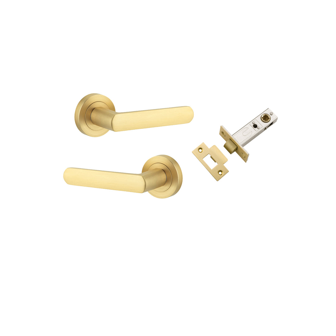 Osaka Lever - Round Rose Passage Kit Brushed Gold PVD
