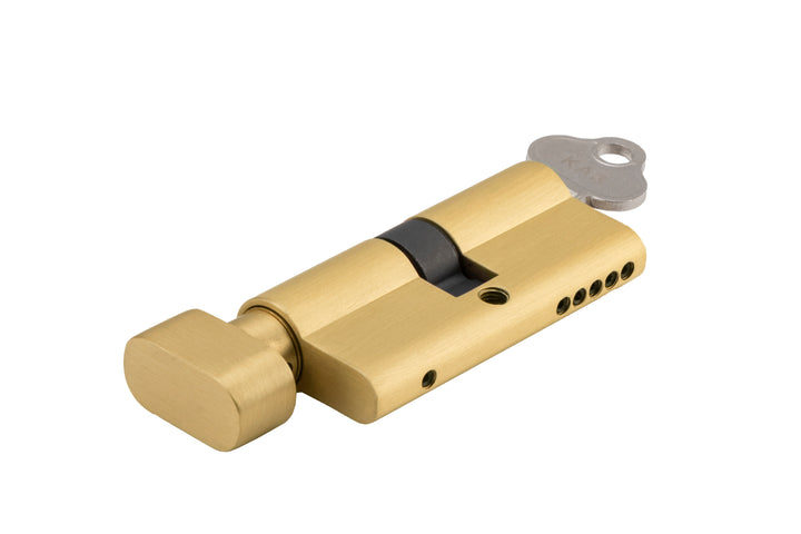 Euro Cylinder Key/Thumb 5 Pin Brushed Gold PVD