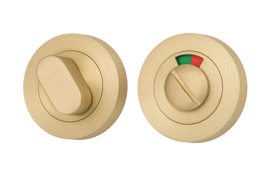 Privacy Turn With Indicator - Round Brushed Gold PVD