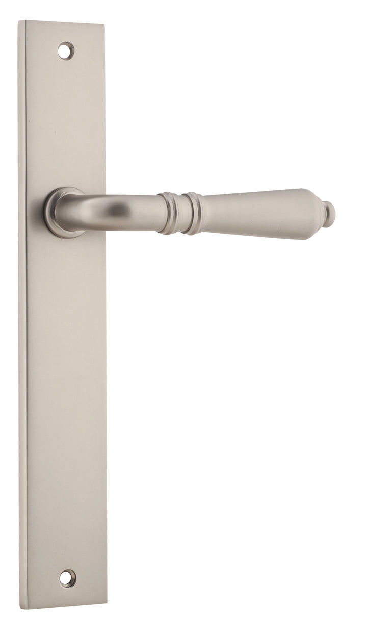 Sarlat Lever - Rectangular Backplate Satin Nickel