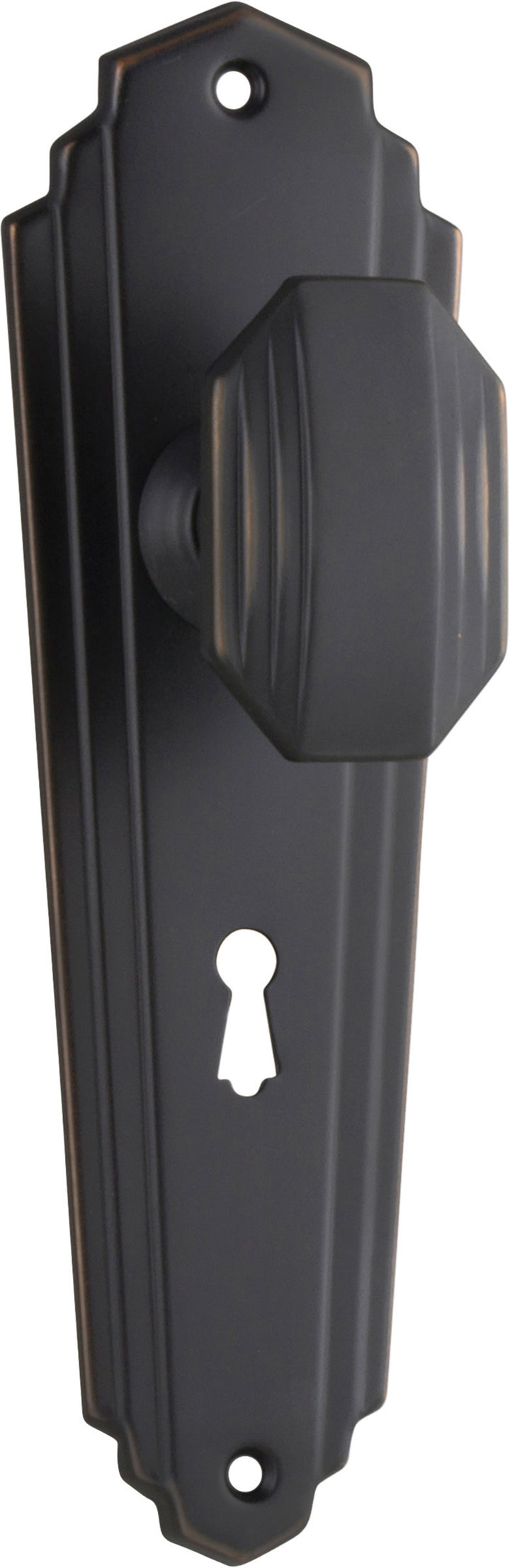 Door Knob Elwood Art Deco Lock Pair Antique Copper H203xW63xP47mm