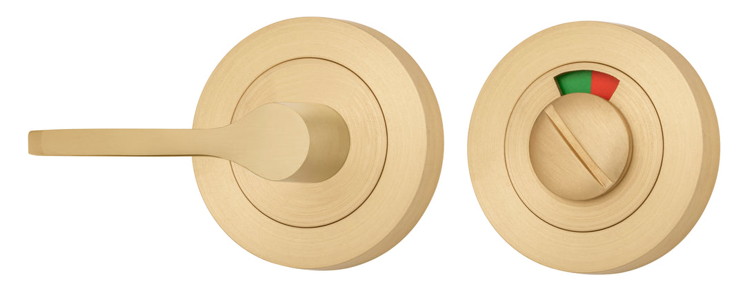Accessibility Privacy Turn with Indicator - Round Brushed Brass