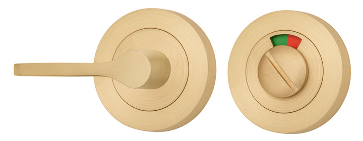Accessibility Privacy Turn with Indicator - Round Brushed Brass