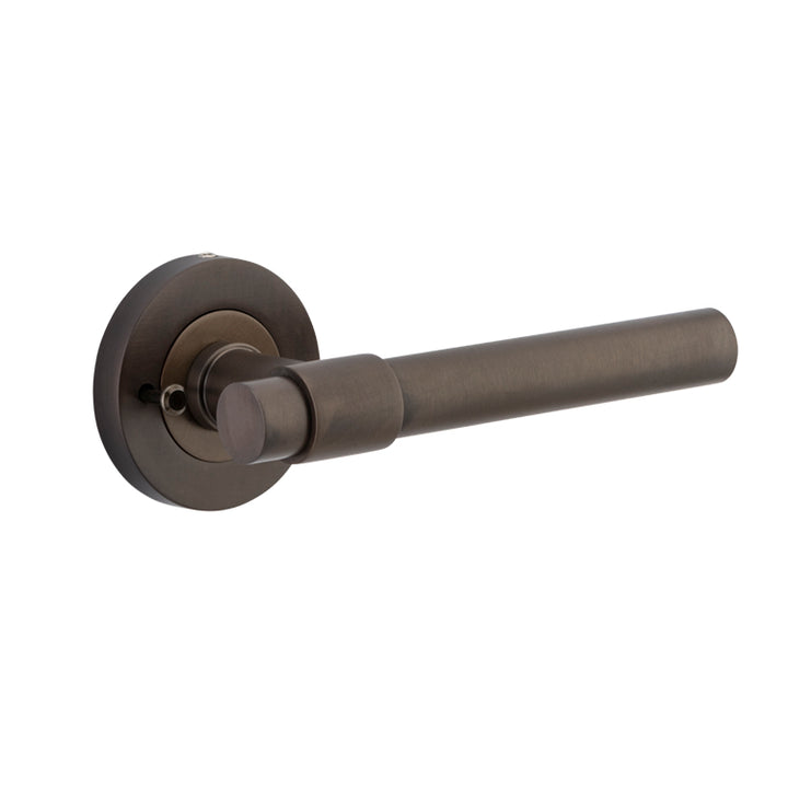 Helsinki Lever - Round Rose (Inbuilt Privacy) Signature Brass