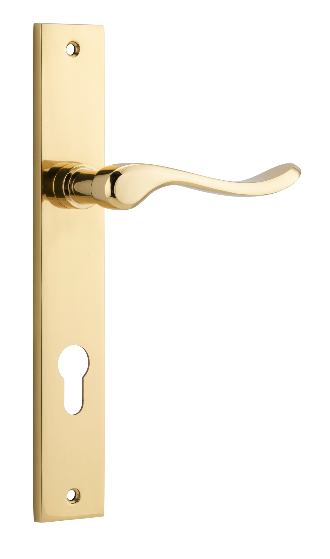 Stirling Lever - Rectangular Backplate Polished Brass