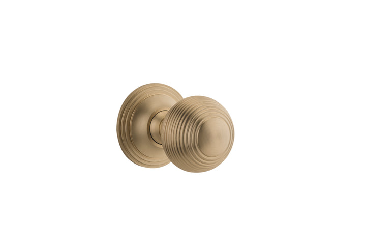 Guildford Knob - Round Rose Brushed Brass
