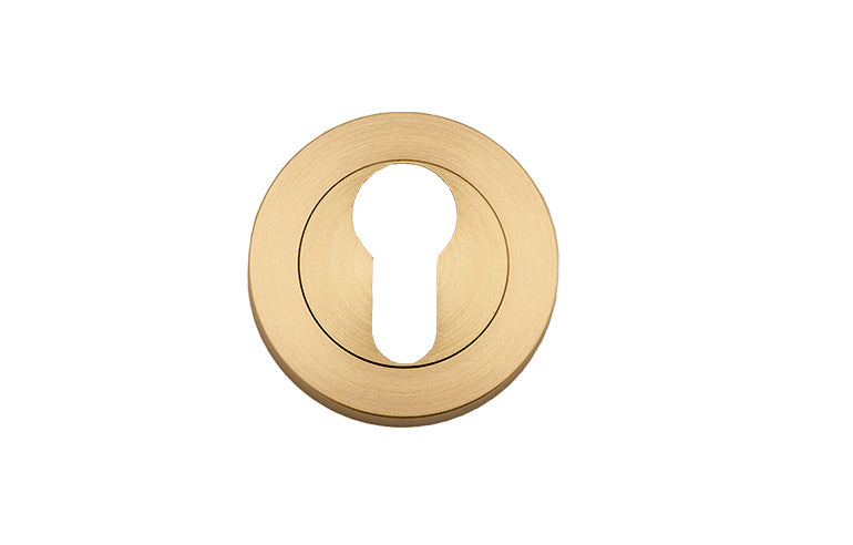 Euro Escutcheons -  Round Brushed Brass