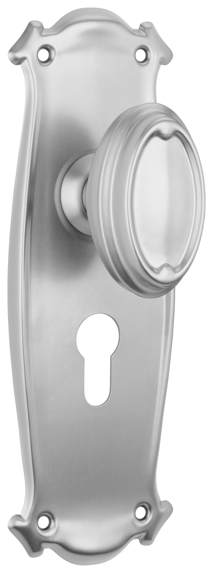 Door Knob Bungalow Euro Pair Satin Chrome H197xW68xP60mm