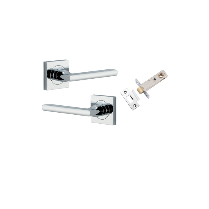 Baltimore Lever - Square Rose Passage Kit Polished Chrome