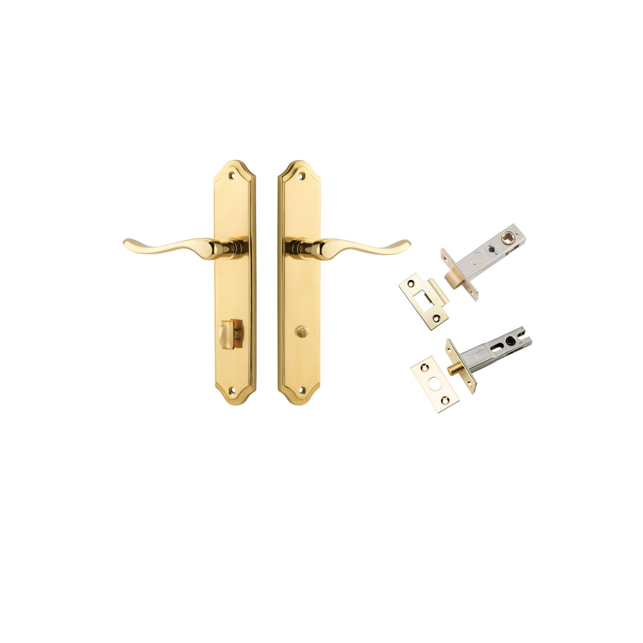 Stirling Lever - Shouldered Backplate Privacy Kit with Privacy Turn Polished Brass