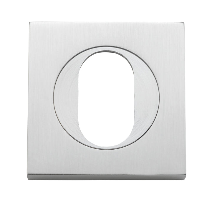 Oval Escutcheon -  Square Brushed Chrome