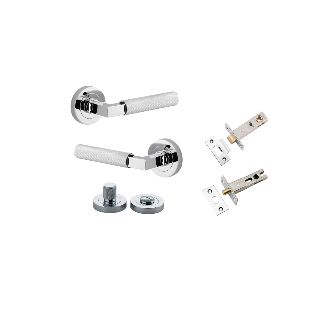 Brunswick Lever - Round Rose Privacy Kit Polished Chrome