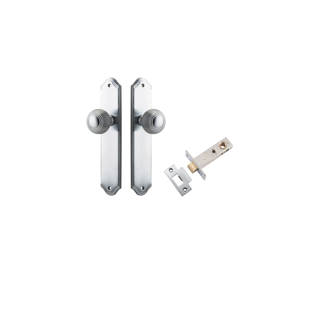 Guildford Knob - Shouldered Backplate Passage Kit Brushed Chrome