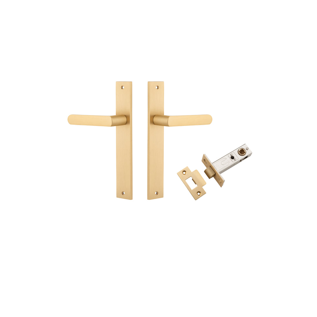 Osaka Lever - Rectangular Backplate Passage Kit Brushed Brass