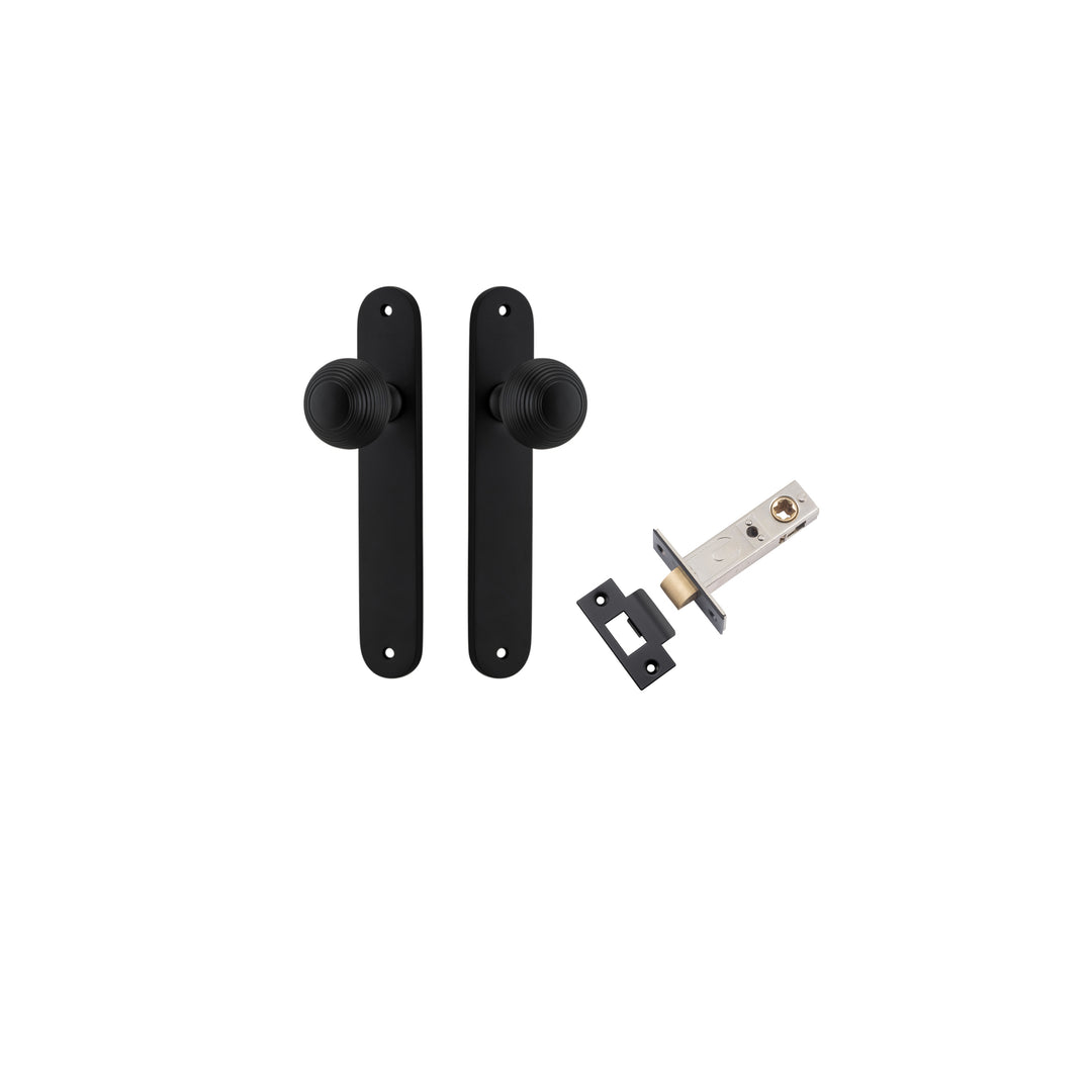 Guildford Knob - Oval Backplate Passage Kit Matt Black