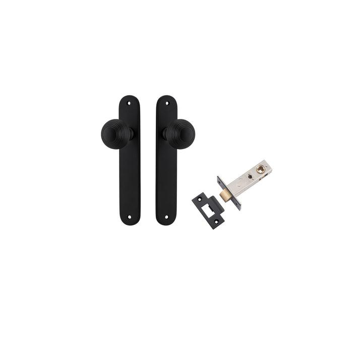 Guildford Knob - Oval Backplate Passage Kit Matt Black
