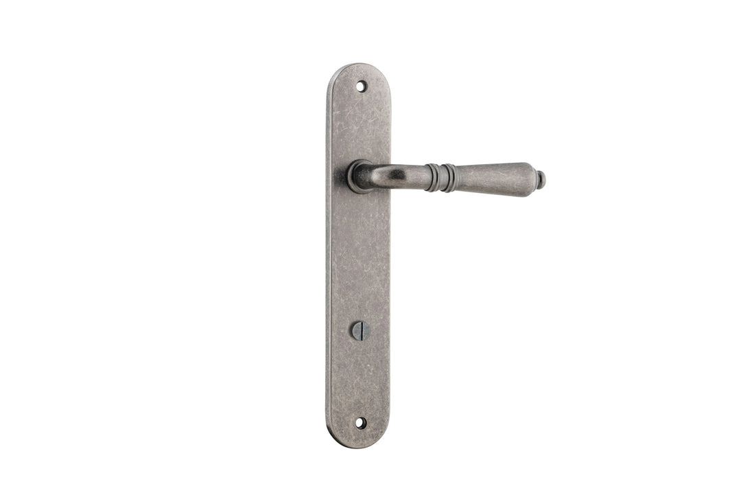 Sarlat Lever - Oval Backplate Distressed Nickel