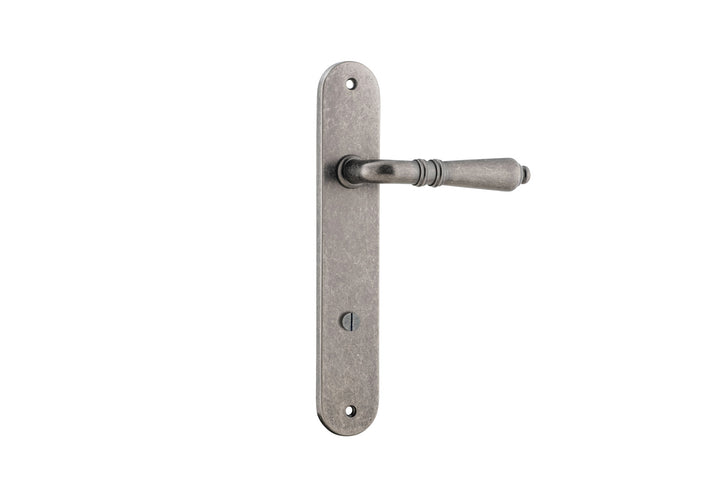 Sarlat Lever - Oval Backplate Distressed Nickel
