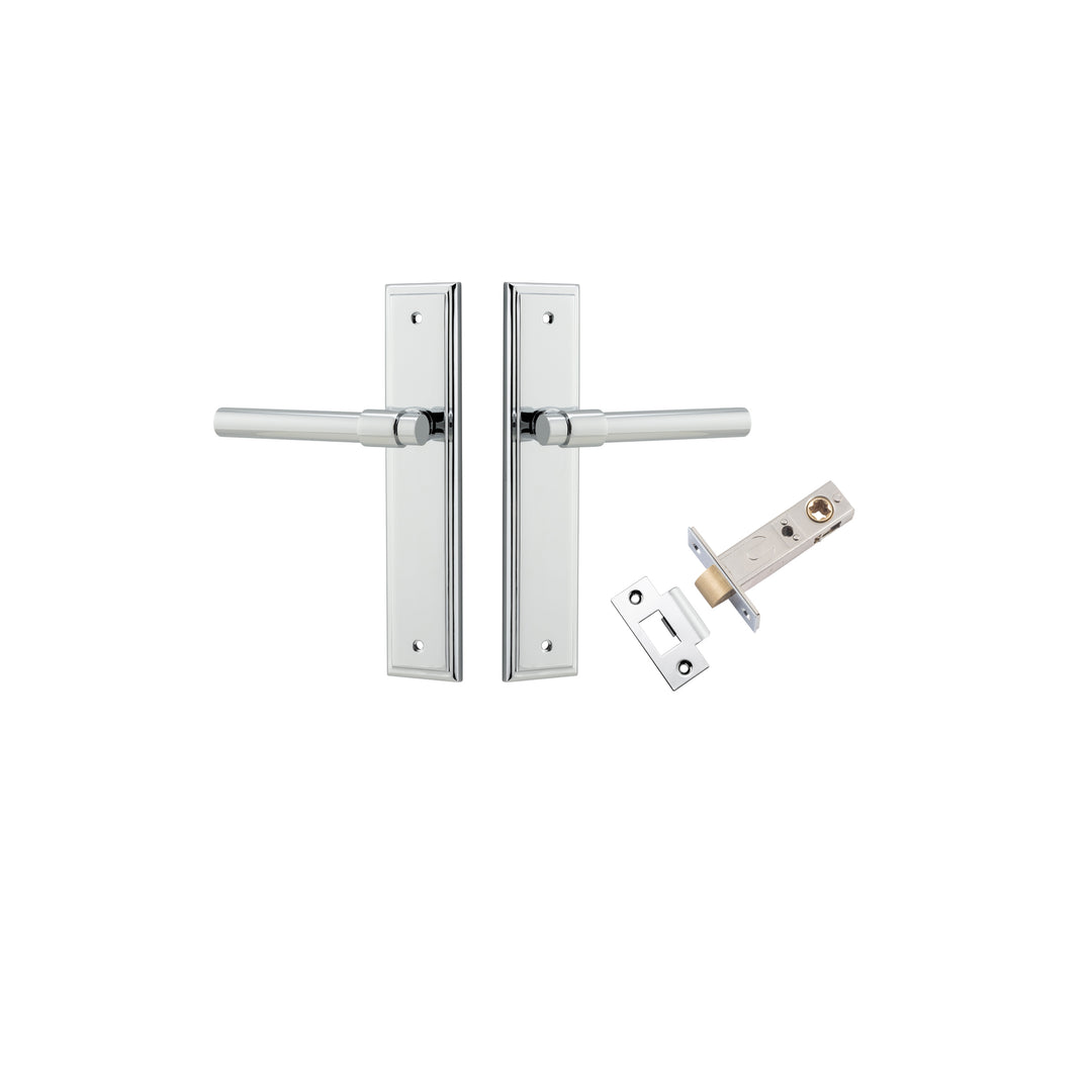Helsinki Lever - Stepped Backplate Passage Kit Polished Chrome