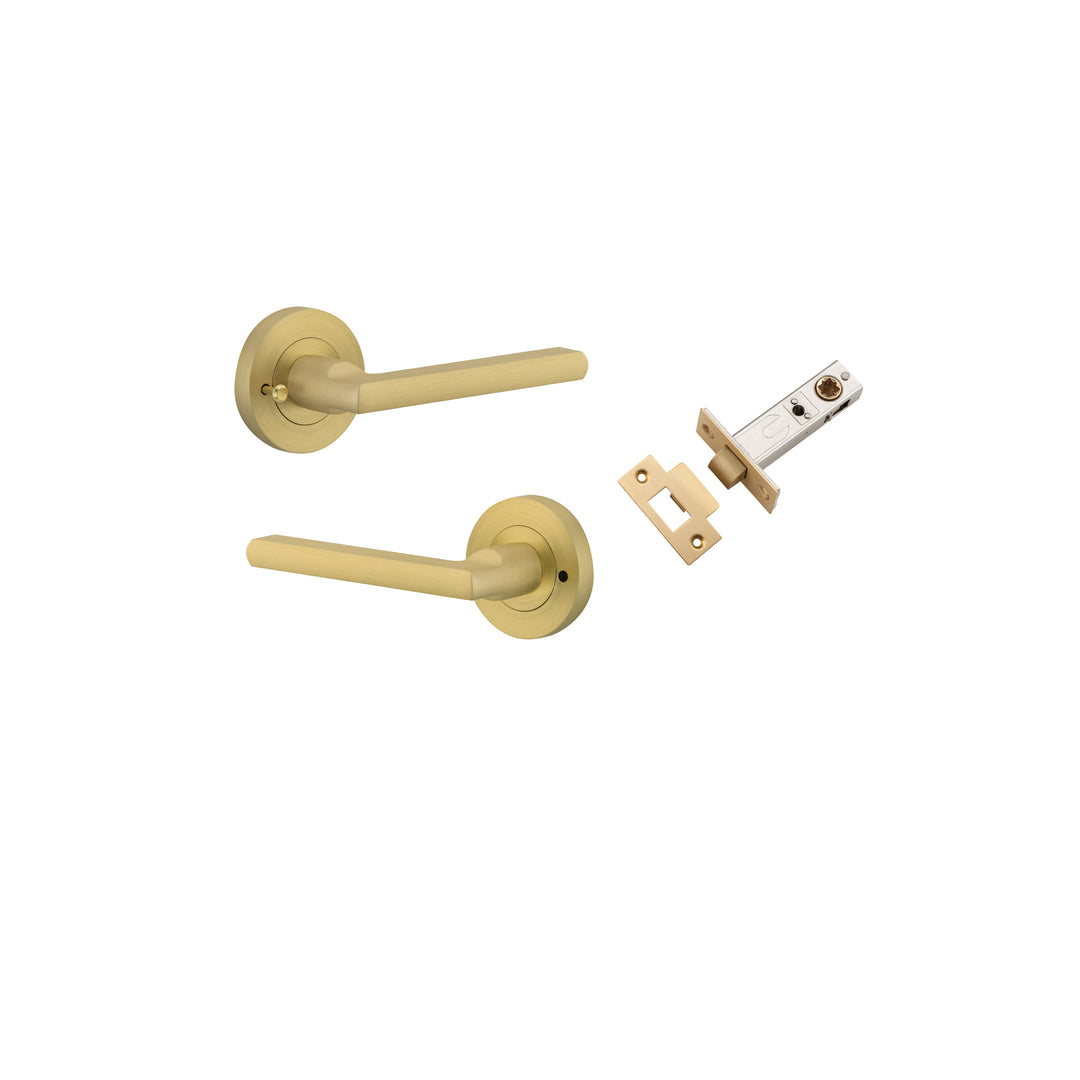 Baltimore Lever - Round Rose (Inbuilt Privacy) Brushed Gold PVD