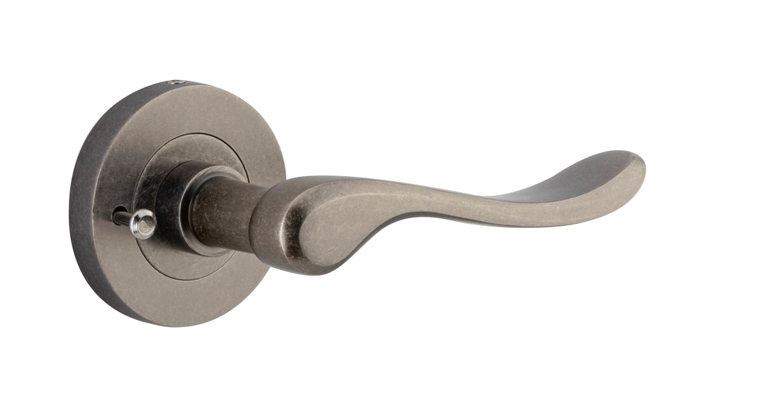 Stirling Lever - Round Rose (Inbuilt Privacy) Distressed Nickel