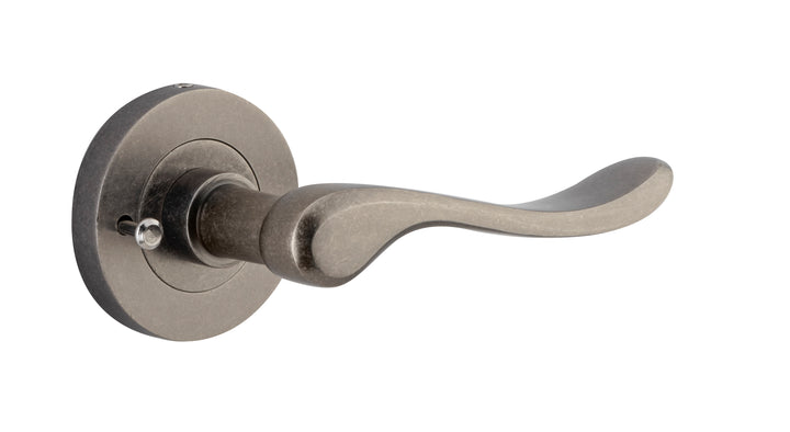 Stirling Lever - Round Rose (Inbuilt Privacy) Distressed Nickel