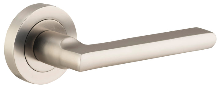 Baltimore Lever - Round Rose Satin Nickel